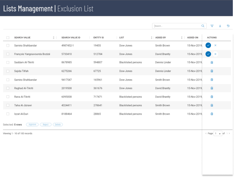 Exclusion List